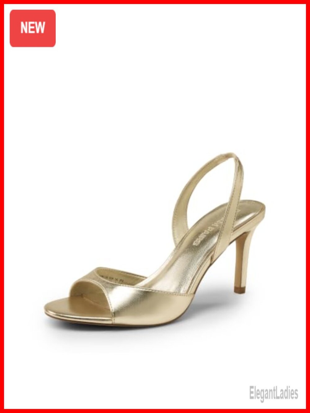 Women's Slingback Kitten Heel Sandals Faux Leather Round Toe Dress Heels